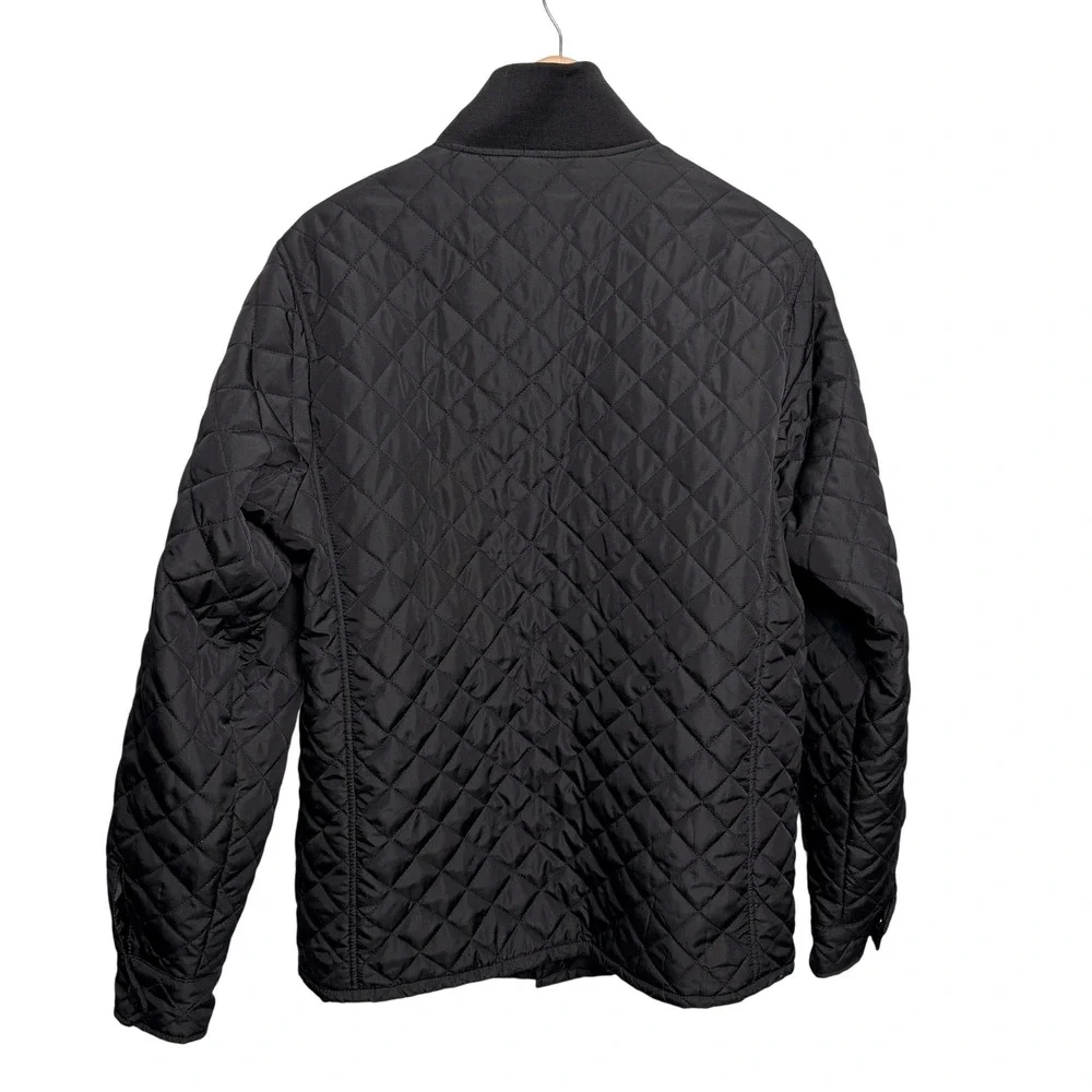 Arizona Jean Mens Bomber Jacket M Quilted Black Snap Outdoor Rugged Fall Layer